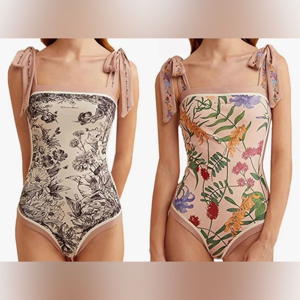 Floral Print Women Swim One Piece